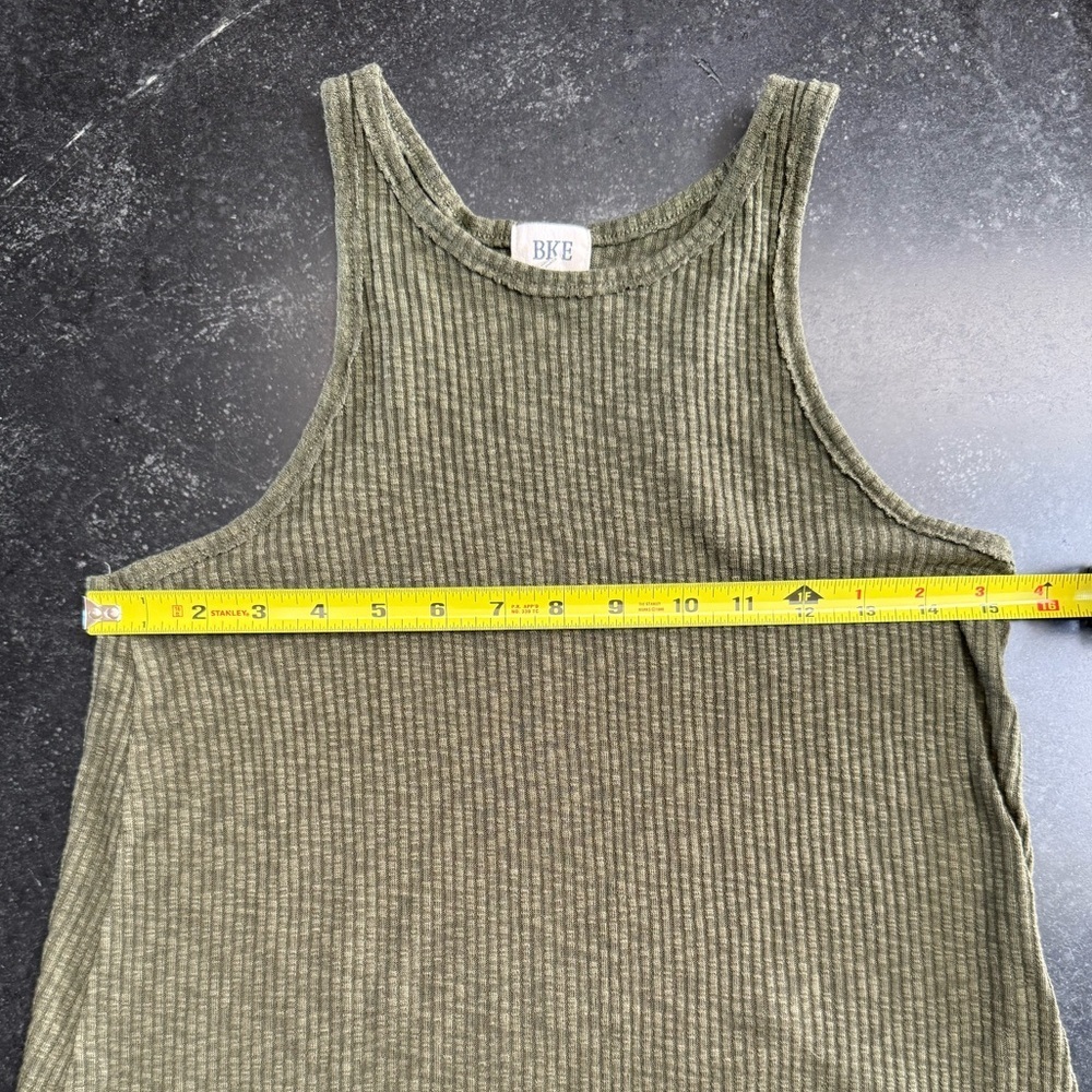 BKE XS Olive Ribbed Racerback Tank Top - Picture 4 of 7